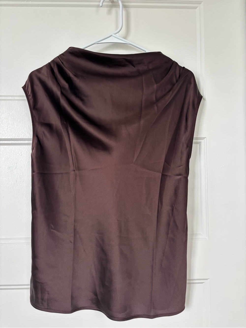 LOFT Brown Satin Shell Top